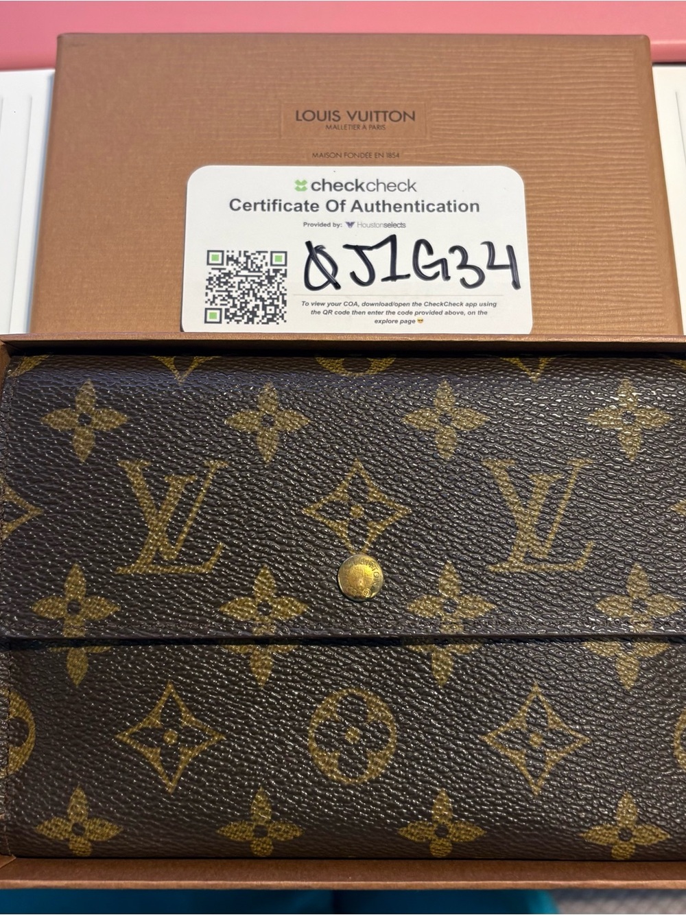 Louis Vuitton Monogram Canvas Fold Wallet - Brown & Gold